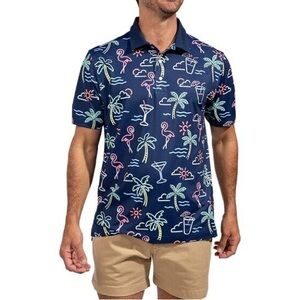 Chubbies Mens Golf Polo - Size Large - Tropical Design